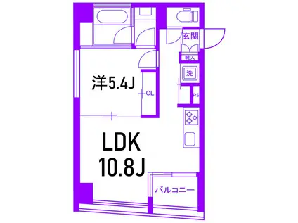 D-PASSAGE(1LDK/4階)の間取り写真