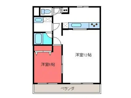 メゾンラベンダー6番館(1LDK/1階)の間取り写真