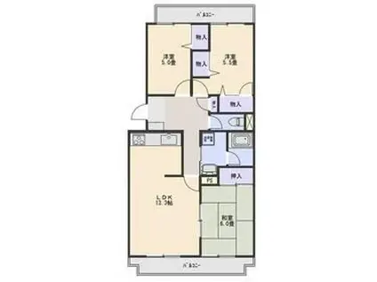 けやきヒルズ(3LDK/1階)の間取り写真