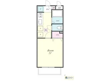 グローリー1番館(1K/2階)の間取り写真