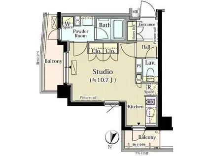 パークアクシス自由が丘テラス(ワンルーム/3階)の間取り写真