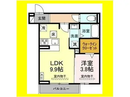 ノブレス(1LDK/1階)の間取り写真