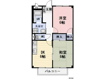 SURPLUS レオパレス(2DK/2階)の間取り写真