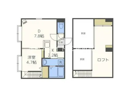 ブローディア元町(1LDK/1階)の間取り写真