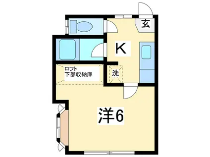 サンハイム(1K/1階)の間取り写真