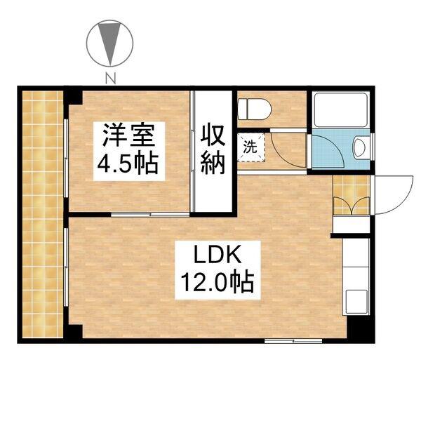 タマキビル(1LDK/2階)の間取り写真