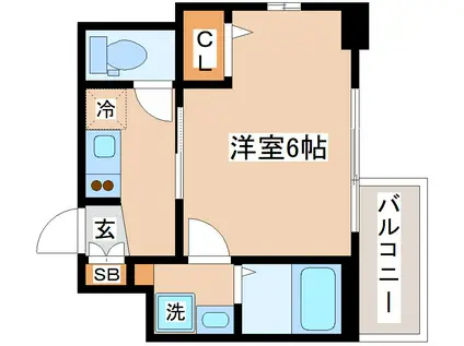 CION KOBE BAYSIDE(1K/8階)の間取り写真