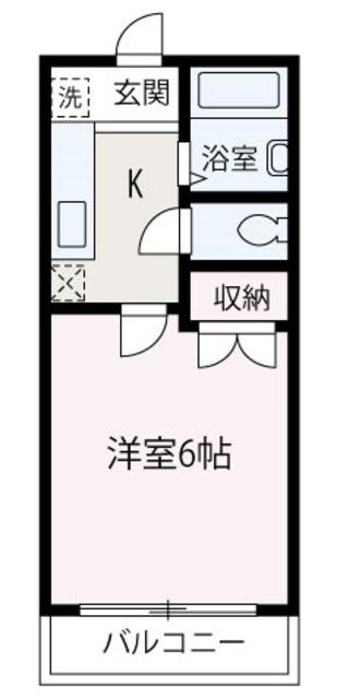 サンアークII(1K/1階)の間取り写真