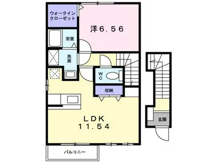 デフィーK&K(1LDK/2階)の間取り写真