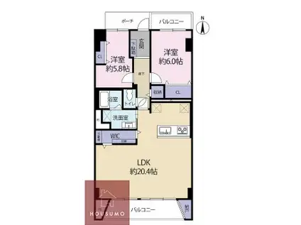 桃山台グランドマンション(2LDK/1階)の間取り写真