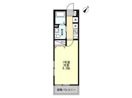 ティー&エフレジデンス南林間A(1K/2階)の間取り写真