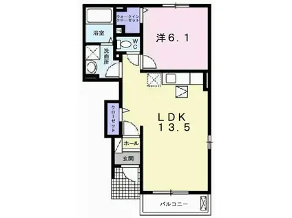 フィオリーレA(1LDK/1階)の間取り写真