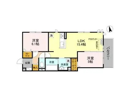 D-ROOM京都市右京区西院小米町(2LDK/2階)の間取り写真