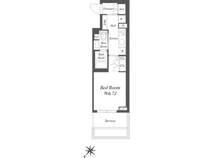 ストーリア市川行徳(1K/1階)の間取り写真