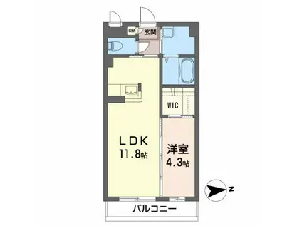 シャーメゾン長町(1LDK/2階)の間取り写真