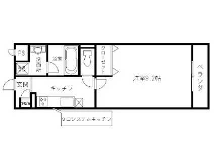 ディライト(1K/1階)の間取り写真