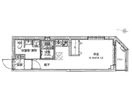 N CREALPREMIER目黒(ワンルーム/1階)の間取り写真