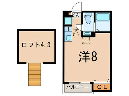 フェリシティ(ワンルーム/3階)の間取り写真