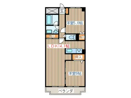 レックス本郷通(2LDK/6階)の間取り写真