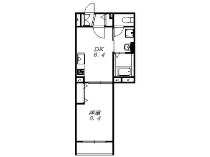 ビューフォルテ綱島 ツナシマ(1DK/2階)の間取り写真