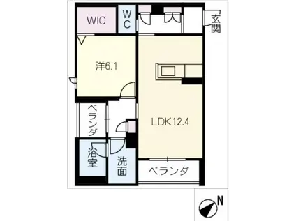 リボーンKKR(1LDK/2階)の間取り写真