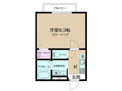 シャトレバレ町屋(1K/2階)の間取り写真