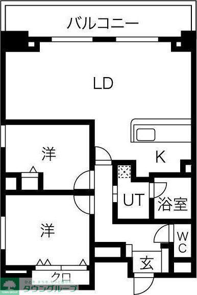 ロイジェント日吉II(2LDK/13階)の間取り写真