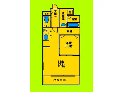 エクセレント キシベ(1LDK/7階)の間取り写真