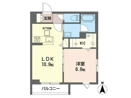 スヴニール メゾン(1LDK/1階)の間取り写真