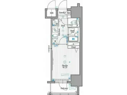 ガーラ・グランディ川崎(1K/12階)の間取り写真