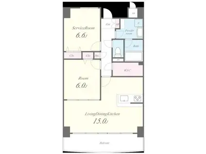 カーサパトリス(2LDK/8階)の間取り写真