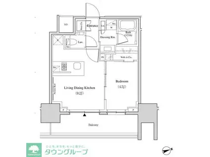 ザ・パークハビオ北千住(1LDK/3階)の間取り写真