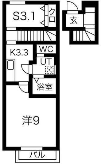 FIRST花巻(1SK/2階)の間取り写真