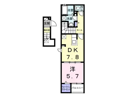 バーミィ ベル(1LDK/2階)の間取り写真