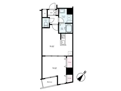 スカイコートヌーベル入谷(1LDK/12階)の間取り写真