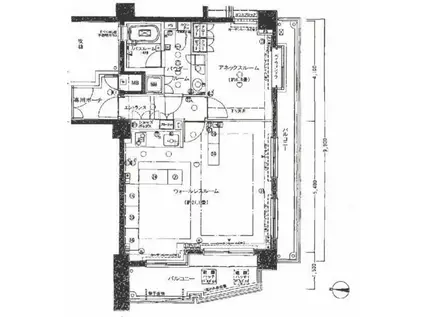 ビヴァーチェ大崎(1LDK/3階)の間取り写真