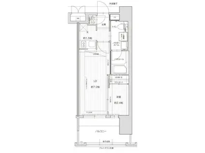 グランフォーレプライム六本松(1LDK/5階)の間取り写真