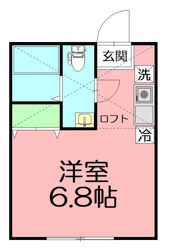 グランフォレスト(ワンルーム/1階)の間取り写真