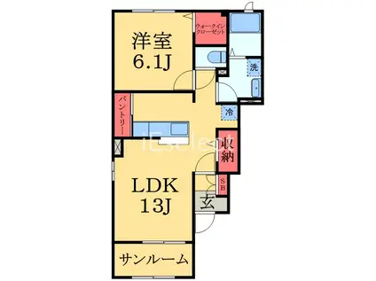 サニーレジデンスI(1LDK/1階)の間取り写真