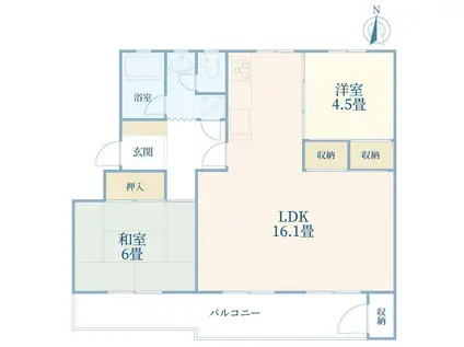 田園青葉台団地16号棟(2LDK/2階)の間取り写真