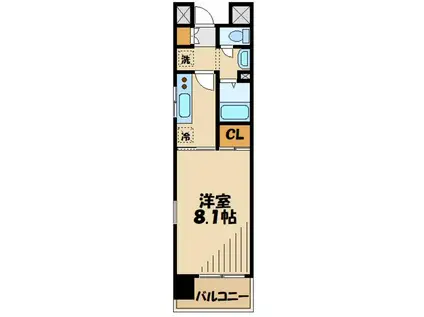 コンソラーレ本厚木(1K/9階)の間取り写真