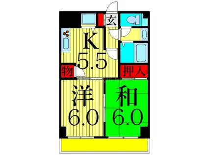 伊東マンション(2DK/2階)の間取り写真