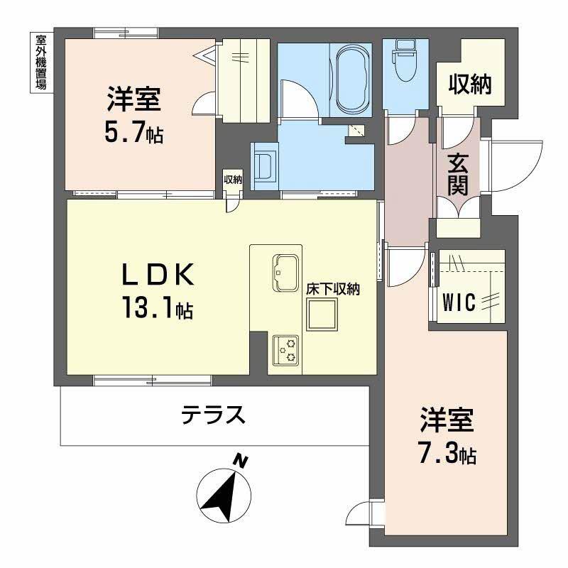 シャーメゾン ラヴィ(2LDK/1階)の間取り写真