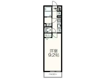 リブリ堀之内(1K/3階)の間取り写真