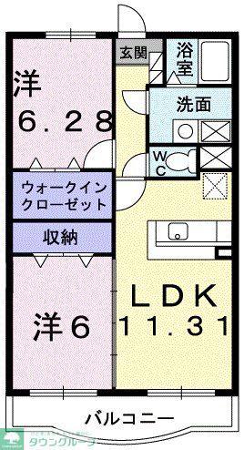 リズ センティア A(2LDK/2階)の間取り写真