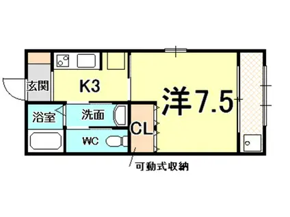 シャルマンハイツ(1K/2階)の間取り写真