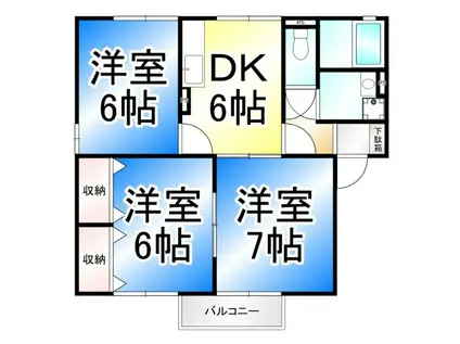 エスポワール(3DK/2階)の間取り写真