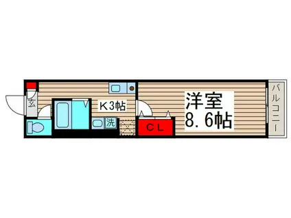 第2松ヶ丘ハイツ(1K/1階)の間取り写真