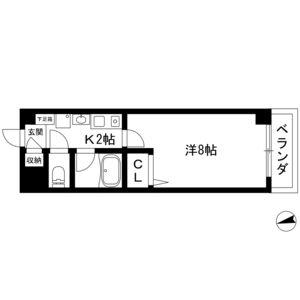 レージュウイング(1K/1階)の間取り写真