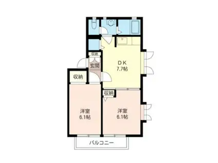 サンライフ C(2DK/2階)の間取り写真